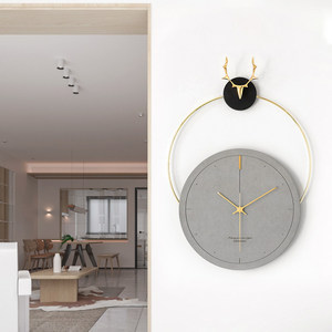 Wozoom Deer Head <b>Wall</b> <b>Clock</b> Round <b>Silent</b> Quartz Battery Powered Living Room Decorative <b>Clock</b> - Product Image 1