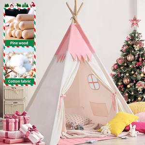 Tente tipi en coton rose pour enfants, maison de jeu pour chambre d'enfant, normes les plus élevées - Product Image 2