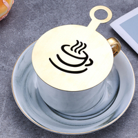 Pochoir à café en acier inoxydable Pochoirs de décoration pour cappuccino Latte Moule à gâteau pour biscuit et peinture en aérosol pour barista