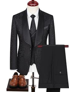 بدلة غير رسمية من 3 قطع للرجال للعمل الترفيهي الأوروبي والأمريكية بدلة رسمية ضيقة من الجاكار للرجال - Product Image 4