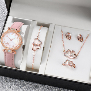 Set <span class=keywords><strong>de</strong></span> Regalo <span class=keywords><strong>de</strong></span> 5 Piezas <span class=keywords><strong>para</strong></span> Baby Shower: Reloj <span class=keywords><strong>de</strong></span> Cuarzo <span class=keywords><strong>para</strong></span> Mujer, Pulsera, Collar, con Pedrería, Chapado en <span class=keywords><strong>Oro</strong></span>, Caja <span class=keywords><strong>de</strong></span> Regalo <span class=keywords><strong>para</strong></span> Recién <span class=keywords><strong>Nacida</strong></span>, Logotipo Personalizado - Product Image 3