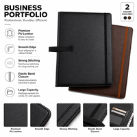 Carpeta Portafolio de Cuero PU A4 con Logotipo Personalizado, con Ranuras para Tarjetas, Portaplumas, Organizador de Documentos para Reuniones de Oficina, Venta al Por Mayor
