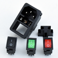 Nouvelle prise d'alimentation AC-01 C14 de conception avec double fusible et interrupteur à bascule