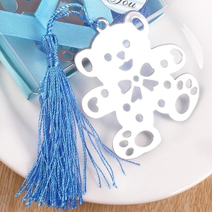 Cadeaux de mariage, marque-page ours mignon avec boîte exquise pour bébé fille et garçon, Souvenirs d'anniversaire de baptême - Product Image 4