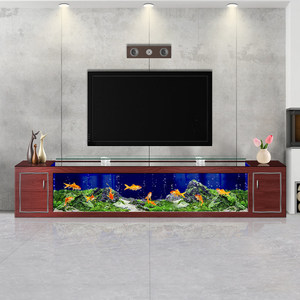 Mueble de <span class=keywords><strong>TV</strong></span> con Pecera de Vidrio para Sala de Estar, Gran Acuario Ecológico con Circulación Automática Integrada para Peces Dorados, Uso Doméstico, Sin Necesidad de Agua - Product Image 6