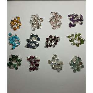 Colgantes de Plata Natural en Bruto con Baño Electrolítico de Alta Calidad, Piedras de Nacimiento con Efecto de Color y Certificado de Tasación de Gemas - Product Image 1