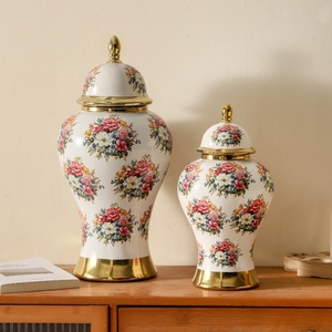 <span class=keywords><strong>Vase</strong></span> décoratif en céramique plaqué blanc de luxe léger, motif feuille de Ginkgo fait main, pour la décoration de bureau, d'hôtel ou de maison - Product Image 1