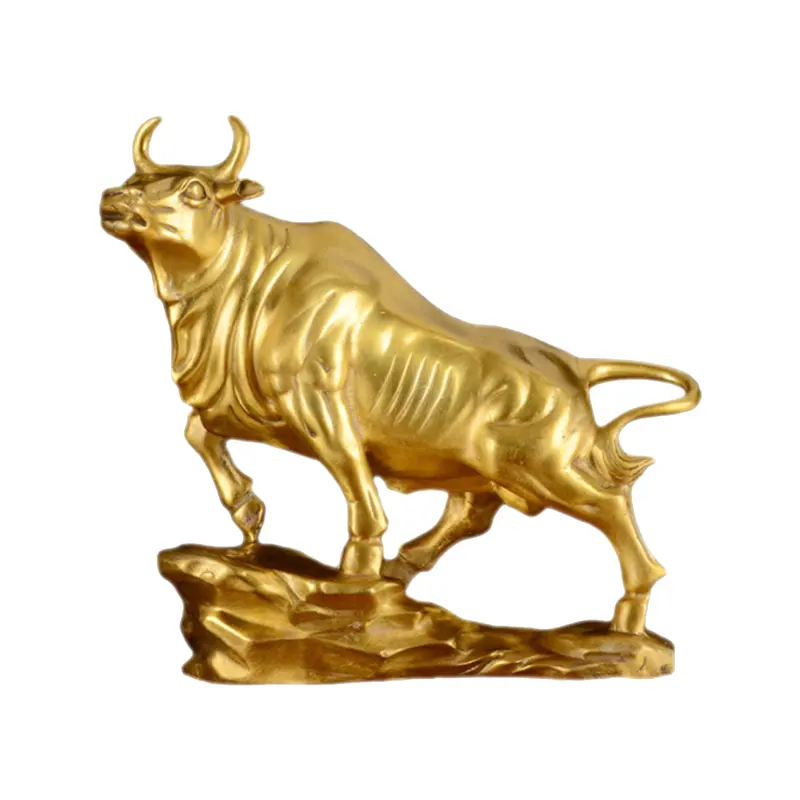 Wholesale Custom Metal Trophy Animal Award Best New year gifts Souvenir Gift Desk Swing Table Sublimation Brass Wall Street Bull