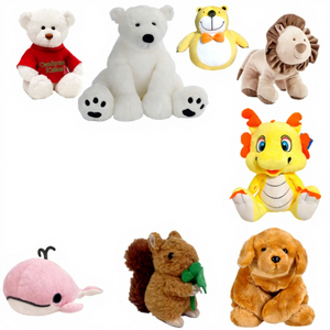 Jouets en peluche super doux personnalisés, mascottes d'entreprise, cadeaux d'ours, figurines de dessins animés d'anime, baleine, lion polaire, chien, coton pp - Product Image 1