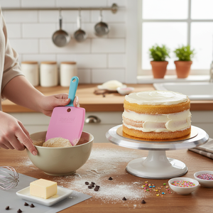 Set di 2 spatole per la decorazione di torte in polipropilene per la raccolta e la diffusione dell'impasto - Product Image 3