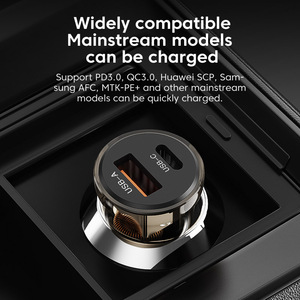 Productos más vendidos 2022 Crystal Mini Usb Cargador de coche Puerto dual PD 20W QC3.0 Cargador USB rápido para conductor de automóvil - Product Image 5