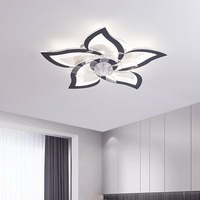 Lampu Kipas Plafon LED Modern Smart, Dapat Diredupkan, Remote Control, Desain Bunga Metalik, CRI Tinggi 9, Motor DC 6-Kecepatan, 3 Baling-Baling, Rendah, Cocok untuk Kamar Mandi