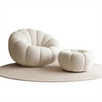 Fauteuil paresseux en mousse haute densité compressée, style nordique, petit fauteuil individuel crème confortable et personnalisable