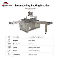 Machine d'emballage automatique multifonctionnelle HAOYUAN HY-100 à haute efficacité avec écran tactile PLC pour l'entrée et la sortie de sacs préformés