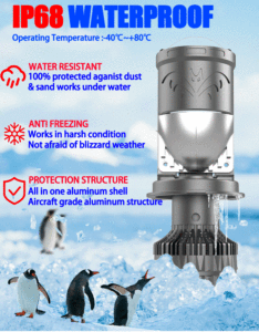 2025 nuevo F60 Universal H4 <span class=keywords><strong>LED</strong></span> faro 180W 18000lm Mini lente 3570 Chips doble cobre IP68 Canbus para coche Moto camión - Product Image 3