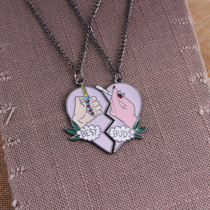 ZRM Set di 2 Collane con Ciondolo a Forma di Cuore Spezzato in Lega di Zinco, per Migliori Amici o Coppie - Product Image 4