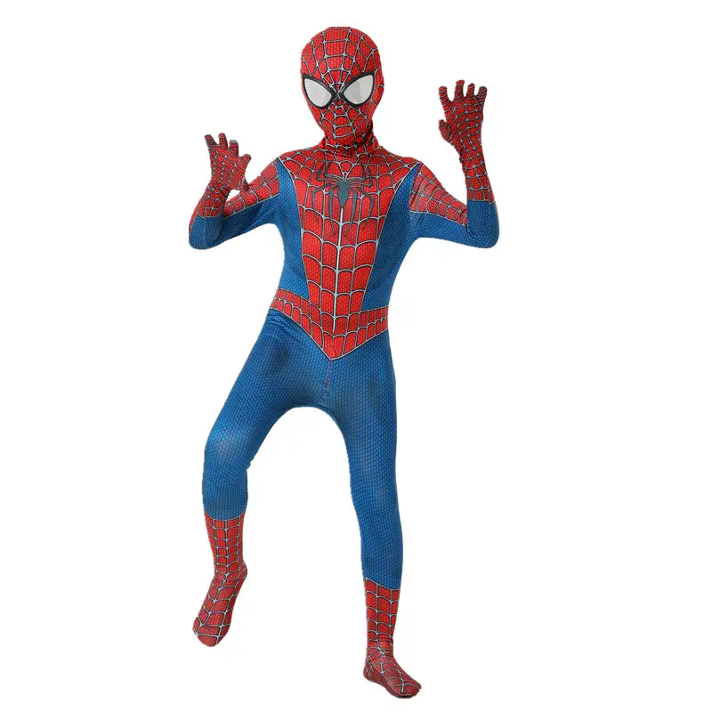 Одежда для косплея, костюм, необычный комбинезон, костюм на Хэллоуин для взрослых и детей, красный, черный Человек-паук, Человек-паук
