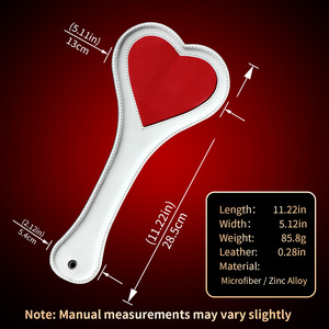 M-P4003 Pagaie en cuir BDSM pour adultes, en forme de cœur, pour submissif, pour stimulation sensorielle, 18+, pagaie de punition en cuir en forme de U pour couple - Product Image 6