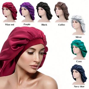 Gorro de Satén Personalizado para Mujer, 40 cm, con Logotipo de Seda y Banda Elástica - Product Image 3