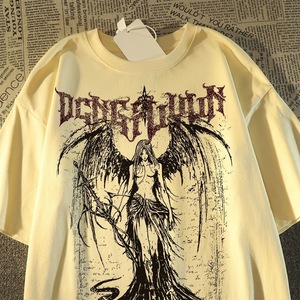 เสื้อยืดโอเวอร์ไซส์ลายพิมพ์สไตล์ฮิปฮอปอเมริกันเรโทรใหม่สำหรับฤดูร้อน เหมาะสำหรับผู้ชายและคู่รัก - Product Image 1
