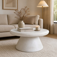 Table basse en forme irrégulière de roche blanche patinée KD pour salon, chambre à coucher, intérieur