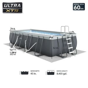 Ensemble de piscine hors sol rectangulaire <span class=keywords><strong>INTEX</strong></span> 26363EH 24ft x 12ft x 52in Ultra <span class=keywords><strong>XTR</strong></span> Deluxe - Product Image 3
