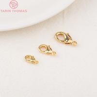 Fermoirs mousquetons en laiton plaqué or 24 carats pour bracelets et colliers, accessoires de bijouterie DIY de haute qualité