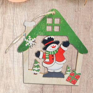 Maison de Noël créative en bois à monter soi-même, décorations transfrontalières en stock, artisanat en bois, maison du Père Noël colorée - Product Image 3
