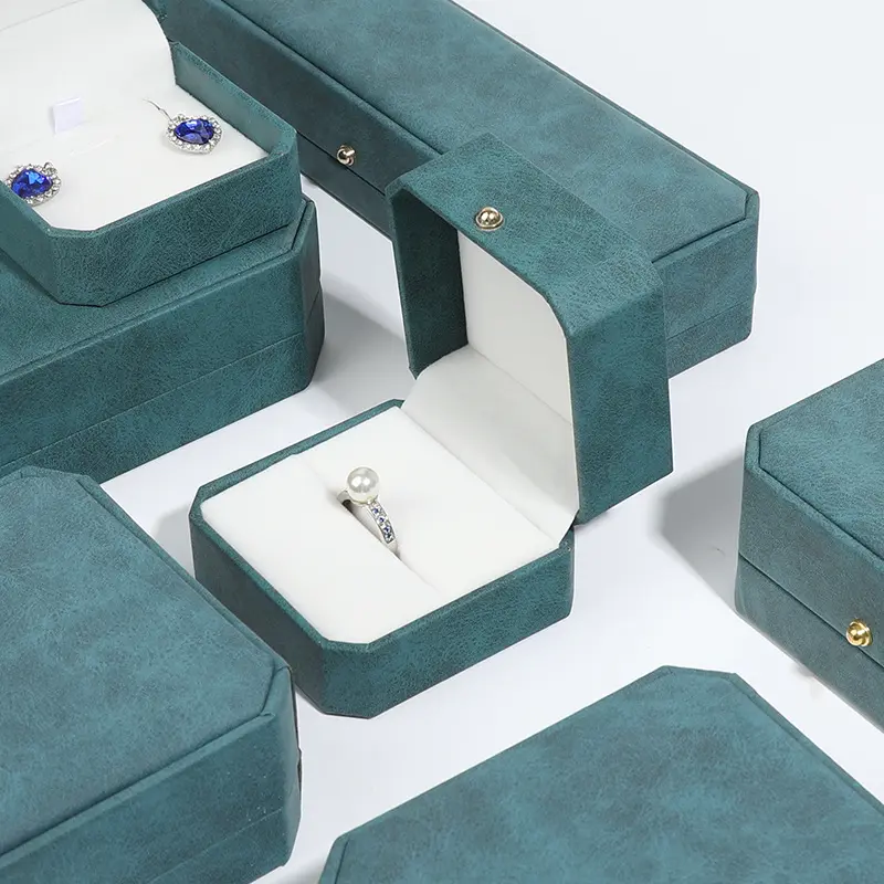 Caixa de veludo octógono para joalheria, caixa para joalheiros da Europa e América, embalagem quente em cores múltiplas, caixas personalizadas para joalheria