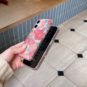 Funda de Teléfono Móvil de TPU con Doble Capa de Purpurina para iPhone 16 <span class=keywords><strong>15</strong></span> Pro Max 13/14 Plus, Diseño de Flor <span class=keywords><strong>Rosa</strong></span> Primaveral, Estilo Ins, con Agarre para Teléfono, Bolsa OPP - Product Image 5