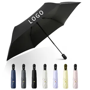 Chinese Wholesale Promotional Custom Outdoor Sun Uv Protection Automatic 3 Folding Foldable Rain Umbrella With Logo Printing