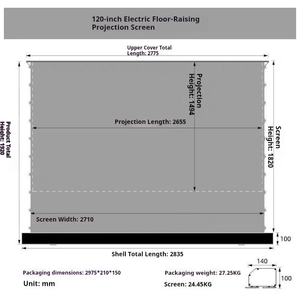 Écran de <span class=keywords><strong>projection</strong></span> motorisé électrique portable 4K T-Prism ALR en tissu PVC <span class=keywords><strong>gris</strong></span> 120 pouces 16:9 pour usage domestique sur pied - Product Image 6