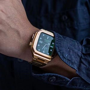 Funda <span class=keywords><strong>de</strong></span> armadura <span class=keywords><strong>de</strong></span> acero inoxidable para <span class=keywords><strong>Apple</strong></span> <span class=keywords><strong>Watch</strong></span>, correa <span class=keywords><strong>de</strong></span> Metal <span class=keywords><strong>de</strong></span> 44mm y 45mm para iWatch Series <span class=keywords><strong>7</strong></span>, 6 SE, parachoques <span class=keywords><strong>de</strong></span> Metal modificado - Product Image 5