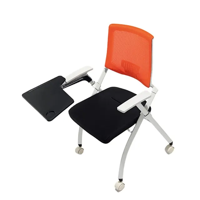 كرسي تدريب قابل للطي مصنوع من سبائك الألومنيوم وبجودة عالية BIFMA مصنوع من البلاستيك للمدارس والمكاتب PU أثاث مدرسي عصري
