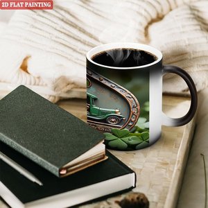 Frosted Black 11oz <b>Ceramic</b> Mug Sublimation Printing Heat Activated Color Changing <b>Cup</b> - Product Image 3