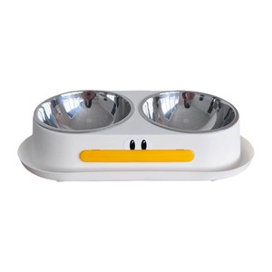 Bol double pour animaux de compagnie Daoge en acier inoxydable anti-déversement, pour l'alimentation et l'abreuvement des chats et des chiens, design incliné, matériau PP - Product Image 4