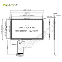 Wisecoco Écran Lcd haute luminosité 5 pouces 800*480 RGB 40 broches Ips Tft Module Uart Hmi pour lunettes VR Solution d'affichage