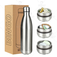 Thermos multifonction en acier inoxydable avec infuseur à thé et compartiment de rangement inférieur, bouteille d'eau isotherme de 750 ml pour l'extérieur