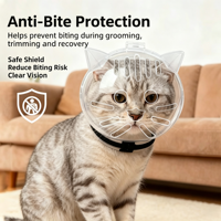 Casque anti-morsure transparent et respirant pour chat, cache-mâchoire pour chaton, capuche de protection pour toilettage, bouclier de sécurité pour coupe des ongles