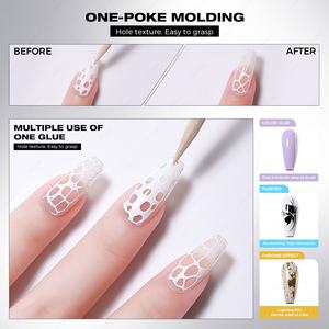 JTING Nouveau Style 5G Vernis Gel Poking Blanc et Noir avec Base Coat Poking Offerte, Vernis à Ongles Gel Poking Design Gratuit, Gel Dentelle OEM - Product Image 5