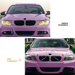 Rejilla Delantera Negra Estilo Riñón de Doble Listón de Plástico ABS para BMW Serie 3 E90 E91 2009-2012 Pre-LCI Modificación de Coche con Luz - Product Image 2