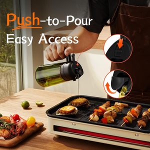 Nouveau Distributeur Multifonctionnel en Verre pour Huile d'Olive et Vinaigre 2-en-1 Réutilisable Écologique Compatible Lave-Vaisselle pour la Cuisine - Product Image 4