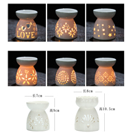 Diffuseur d'arômes en céramique pour bougies chauffe-plat, brûleur d'huiles essentielles, brûleur de cire fondue, diffuseur d'encens, lampe à parfum