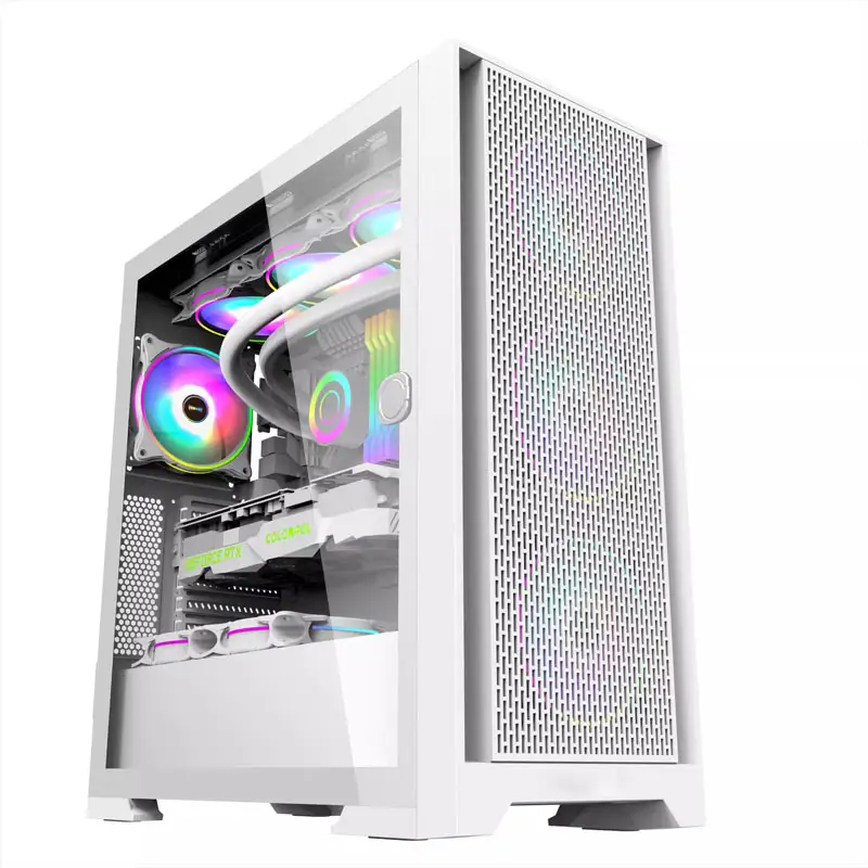 Penjualan langsung dari pabrik casing komputer ATX Menara penuh sasis PC kaca Tempered USB 3.0 untuk permainan Desktop