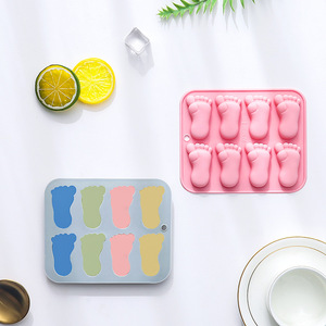 Moldes de Silicona para Pastel con Diseño de Huellas de Bebé, Reutilizables, de Grado Alimenticio, Lindos Moldes Magnéticos de Silicona para Chocolate, Dulces y Hielo - Product Image 4