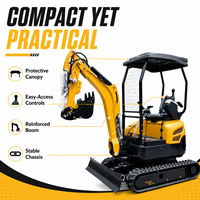 Mini-excavatrice compacte, pelle hydraulique sur chenilles avec moteur diesel de 20,3 CV