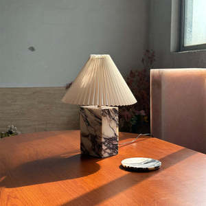 Natural Marble Table <b>Lamp</b> <b>Led</b> <b>Light</b> E27 Switch Control Hotel Guesthouse Decorative Lighting - Product Image 3