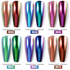 Poudre de paillettes ultra-fine effet miroir solide caméléon Phantom, stylo magique à coussin d'air pour nail art, outils de pointillage pour nail art - Product Image 5