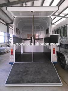 Luxury Deluxe Customizable Gooseneck Horse Carriage <b>Trailers</b> Floating Cart with Angle Load Feature Premium Custom Options - Product Image 6