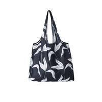 Sac fourre-tout pliable en polyester réutilisable à impression personnalisée Grand sac d'épicerie pour les courses au supermarché ou à l'épicerie
